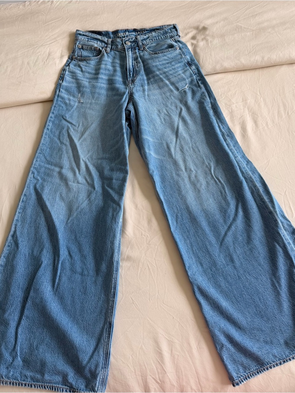 American Eagle Outfitters Light Blue Wide-Leg Jeans